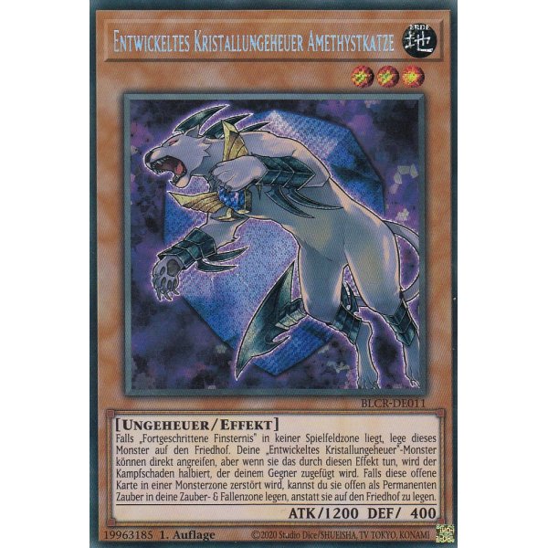 Entwickeltes Kristallungeheuer Amethystkatze BLCR-DE011