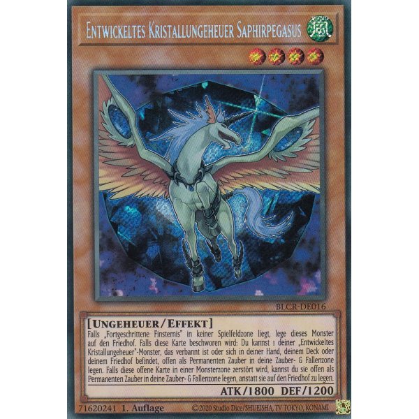Entwickeltes Kristallungeheuer Saphirpegasus BLCR-DE016