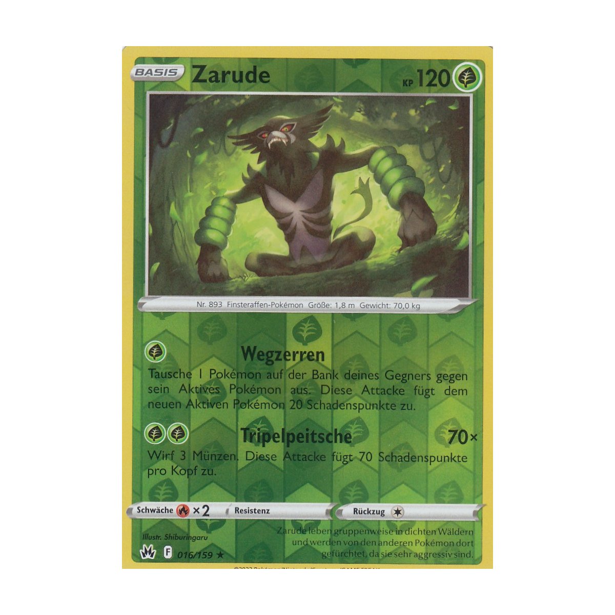 Zarude 016/159 HOLO REVERSE HOLO Zenit der Könige Pokemon Karte kaufen