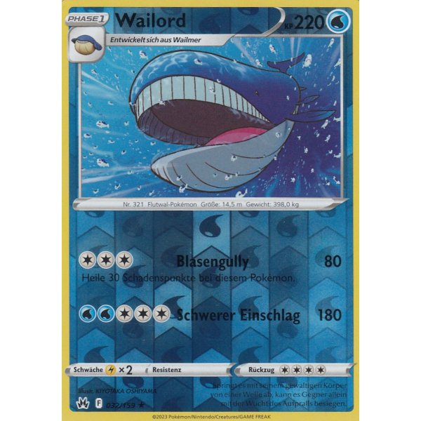 Wailord 032/159 REVERSE HOLO