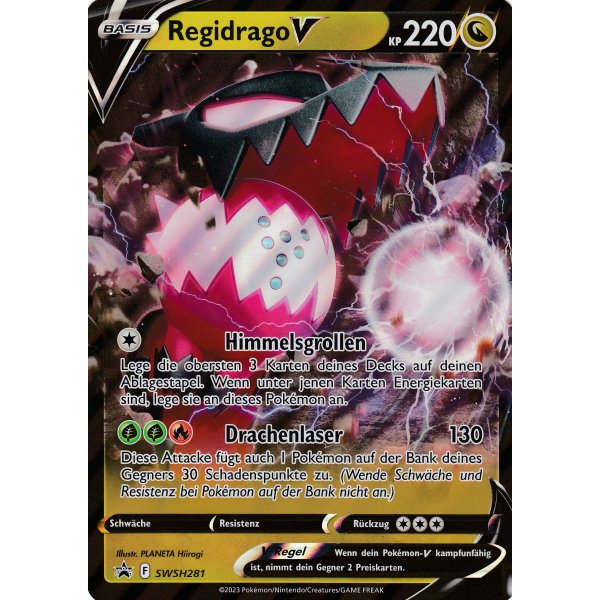 Regidrago V SWSH281 PROMO XXL OVERSIZED/&Uuml;BERGRO&szlig;