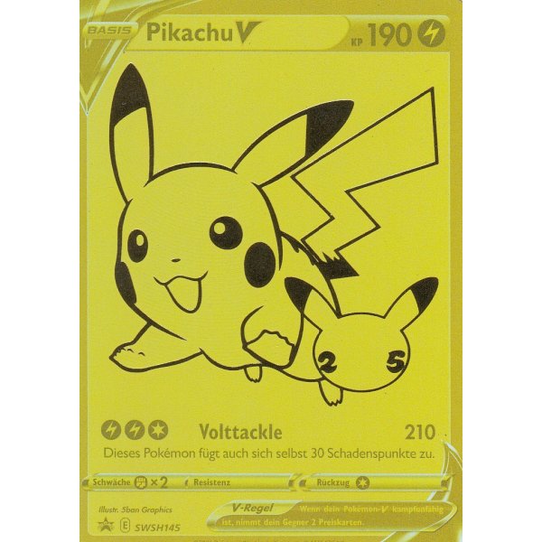 Pikachu V SWSH145 Gold Promo Celebrations