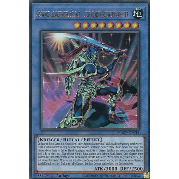 Schwarz Gl&auml;nzender Soldat &ndash; Legend&auml;rer Schwertk&auml;mpfer MAZE-DE011