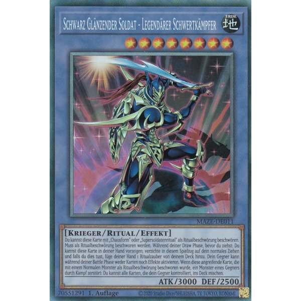 Schwarz Gl&auml;nzender Soldat &ndash; Legend&auml;rer Schwertk&auml;mpfer (Collector Rare) MAZE-DE011-Collector-Rare