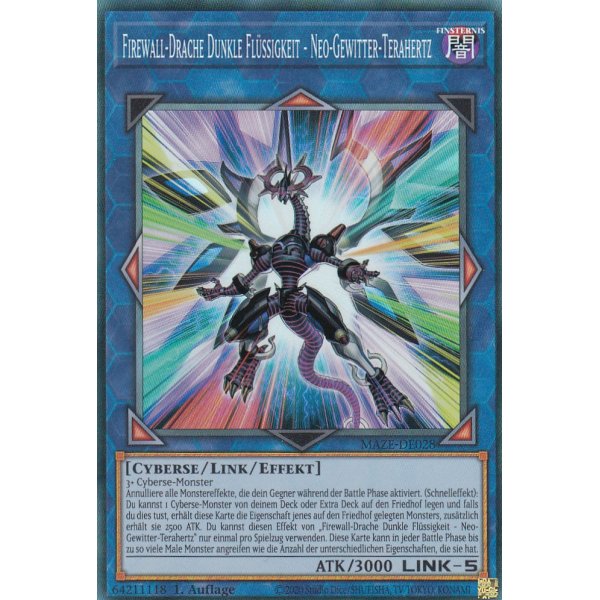 Firewall-Drache Dunkle Fl&uuml;ssigkeit - Neo-Gewitter-Terahertz (Collector Rare) MAZE-DE028-Collector-Rare