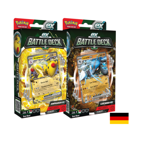 Pokemon Beide ex Kampf Decks - Ampharos ex &amp; Lucario ex (2 Decks, deutsch)
