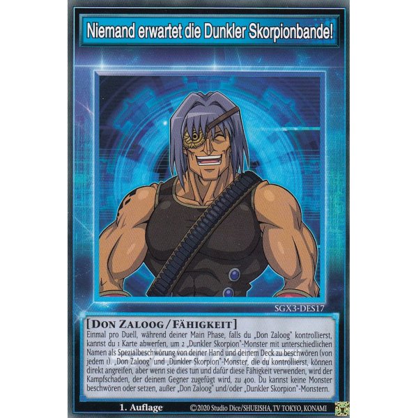 Niemand erwartet die Dunkler Skorpionbande! SGX3-DES17