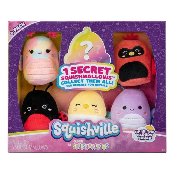 Squishville Mini Squishmallows Pl&uuml;schfiguren 6er-Pack Flieger Squad 5 cm