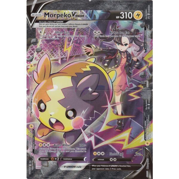 Morpeko V-Union Zenit der K&ouml;nige PROMO - 4 Karten die 1 XXL-Karte ergeben - Englisch