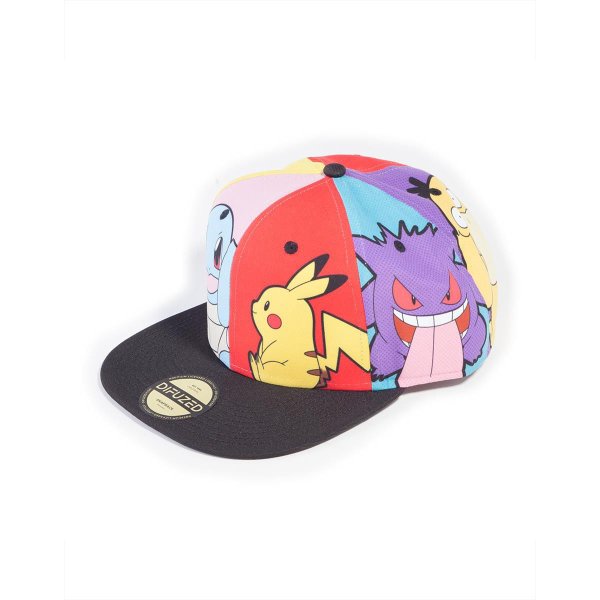 Difuzed Pokemon Snapback Cap / M&uuml;tze - Multi Pop Art