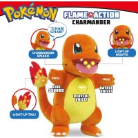 Pokemon Flame &amp; Action Glumanda Pl&uuml;schfigur 30 cm Kuscheltier (Licht &amp; Sound Effekte)