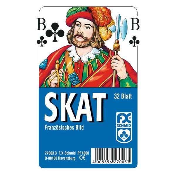 Klassisches Skatspiel (Franz&ouml;sisches Bild) in Klarsicht-Box Kartenspiel