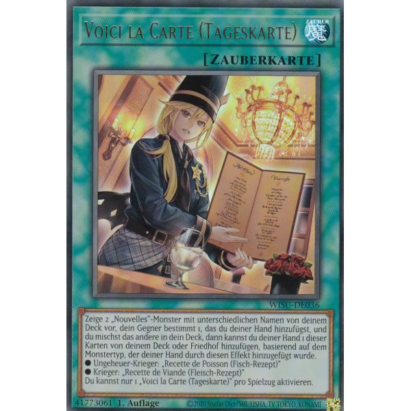 Voici la Carte (Tageskarte) WISU-DE036