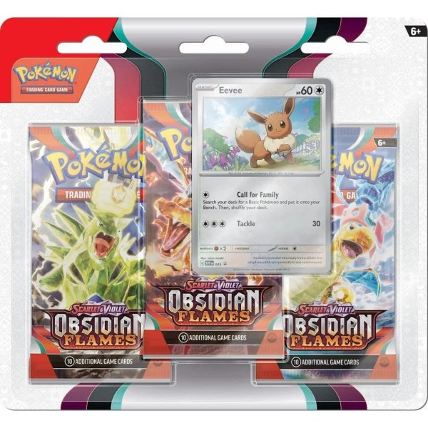 Scarlet &amp; Violet Obsidian Flames 3-Pack Blister - Eevee (englisch)