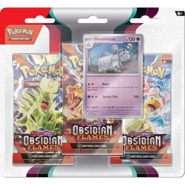 Scarlet &amp; Violet Obsidian Flames 3-Pack Blister - Houndstone (englisch)