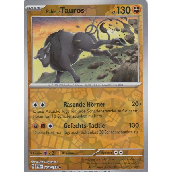 Paldea-Tauros 108/193 REVERSE HOLO