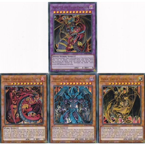 Sacred Beasts Heilige Ungeheuer-Set - Uria, Hamon, Raviel + Armityle the Chaos Phantasm englisch