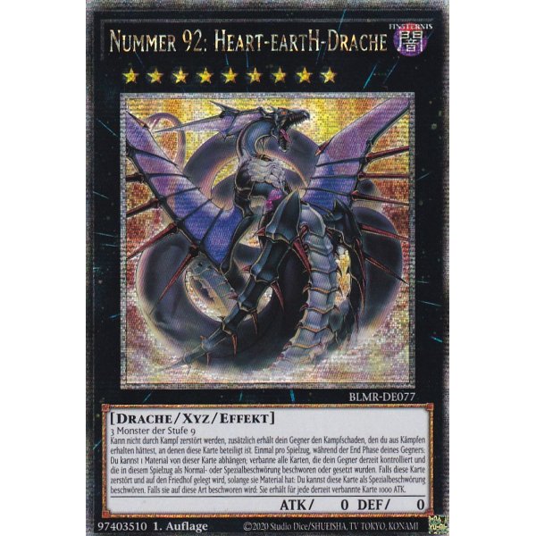 Nummer 92: Heart-eartH-Drache (Quarter Century Secret Rare) BLMR-DE077-Quarter-Century-Secret-Rare