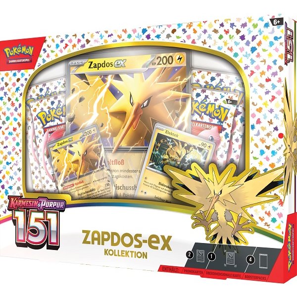 Karmesin &amp; Purpur Pokemon 151 Zapdos ex Kollektion (deutsch)