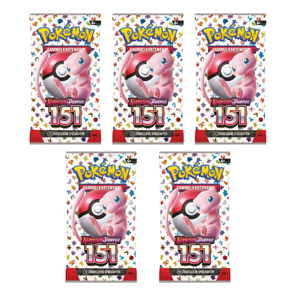 Karmesin &amp; Purpur Pokemon 151 5x Booster Packs (deutsch)
