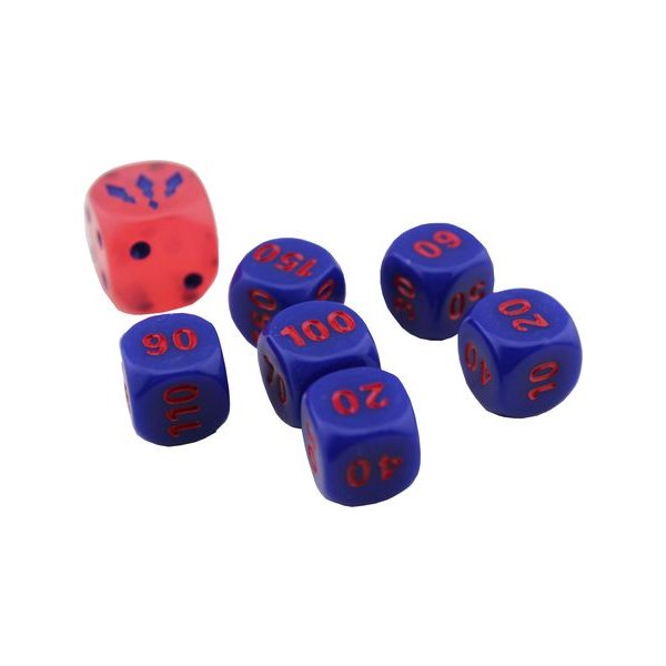 Pokemon W&uuml;rfel Set / 6x blau &amp; 1x rot (7 St&uuml;ck) Flammende Finsternis