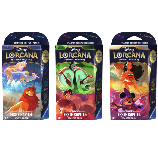 Disney Lorcana: Das Erste Kapitel - alle 3 Starter Decks (Deutsch)