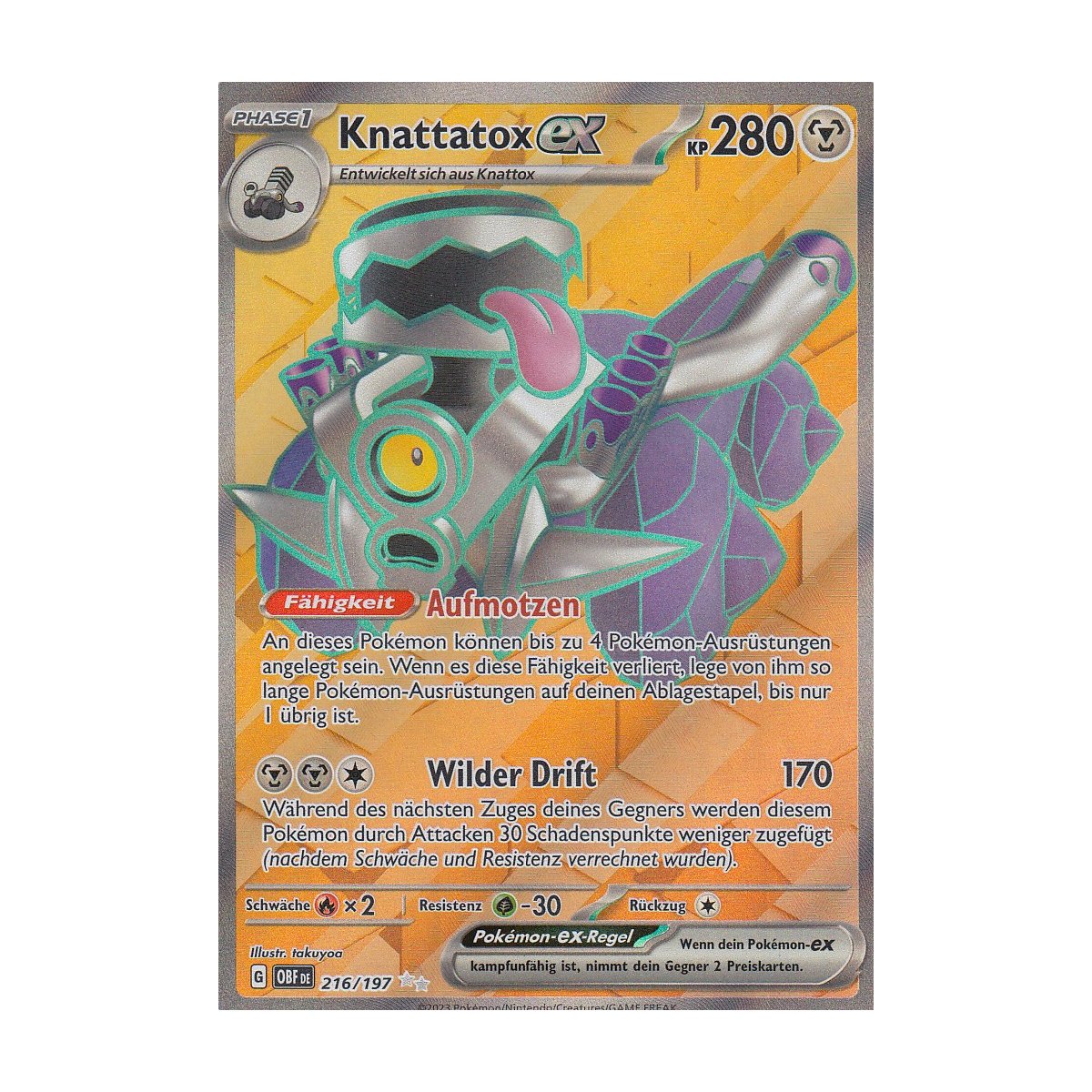 216 197 pokemon card Knattatox ex - OBF / - Ultra Rare - Karmesin & Purpur Single Pokemon Card Official Pokemon Card Vrombotor EX 216/197 - Collection