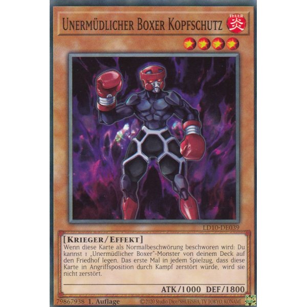 Unerm&uuml;dlicher Boxer Kopfschutz LD10-DE039