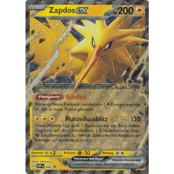 Zapdos ex Karmesin &amp; Purpur PROMO XXL OVERSIZED/&Uuml;BERGRO&szlig;