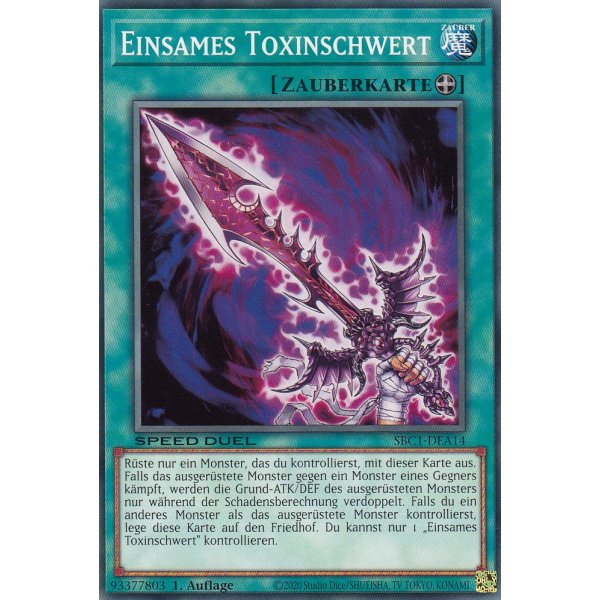 Einsames Toxinschwert SBC1-DEA14