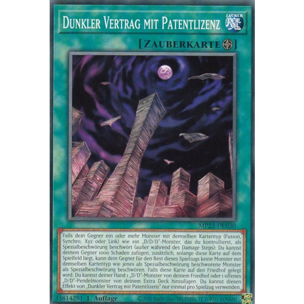 Dunkler Vertrag mit Patentlizenz MP23-DE030