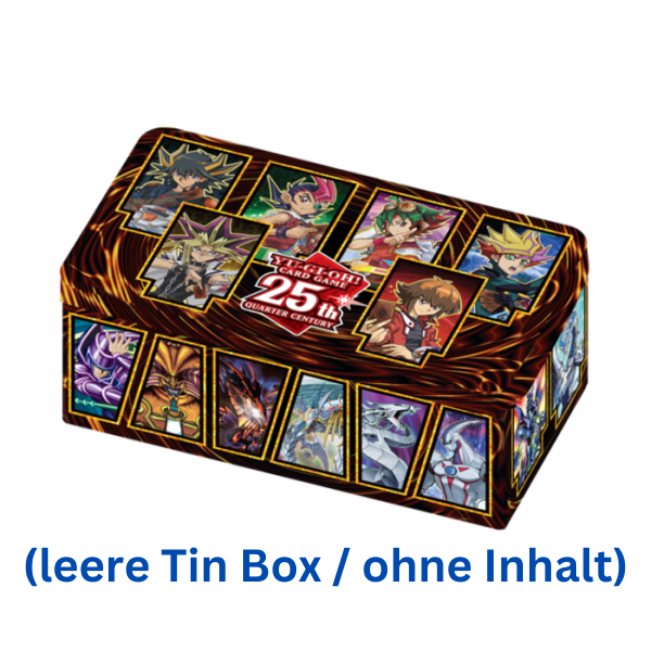 LEERE Yu-Gi-Oh! Mega Tin Box 2023 25th Anniversary Tin: Dueling Heroes (ohne Inhalt)
