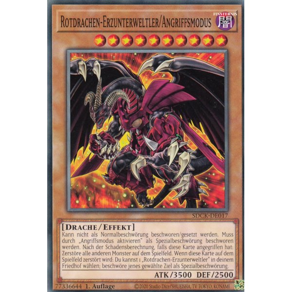 Rotdrachen-Erzunterweltler/Angriffsmodus SDCK-DE017