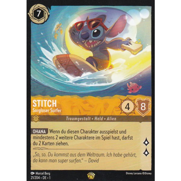 Stitch - Sorgloser Surfer (V.1) Holo 21/204