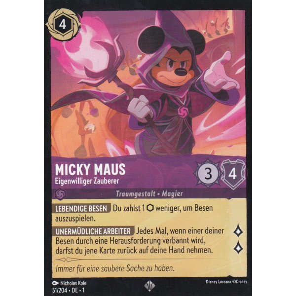 Micky Maus - Eigenwilliger Zauberer (V.1) Holo 51/204