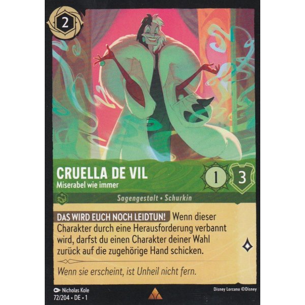 Cruella de Vil - Miserabel wie immer Holo 72/204