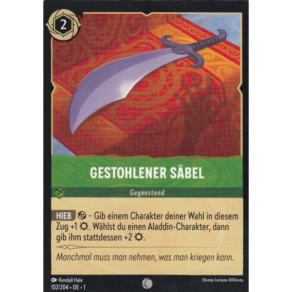 Gestohlener S&auml;bel 102/204