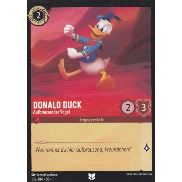 Donald Duck - Aufbrausender Vogel Holo 108/204