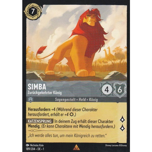 Simba - Zur&uuml;ckgekehrter K&ouml;nig (V.1) Holo 189/204