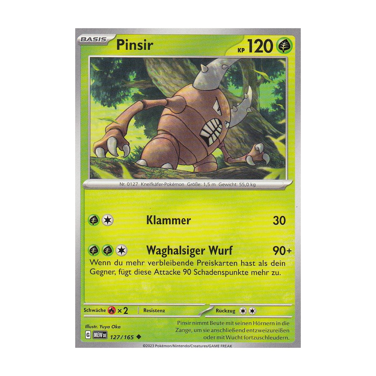 Pinsir 127/165 MEW 151 Pokemon Karte günstig kaufen