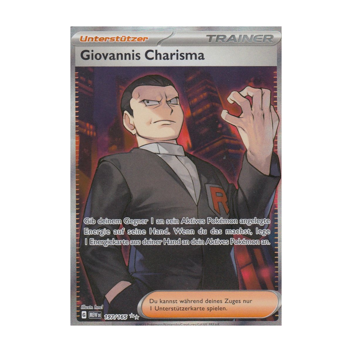 Pokemon Card NM Giovanni's Charisma 161/165 Reverse Holo Mew - Pokemon  Scarlet & Violet 151 English Card | Near Mint Condition | Holofoil Rare  English Pokemon TCG