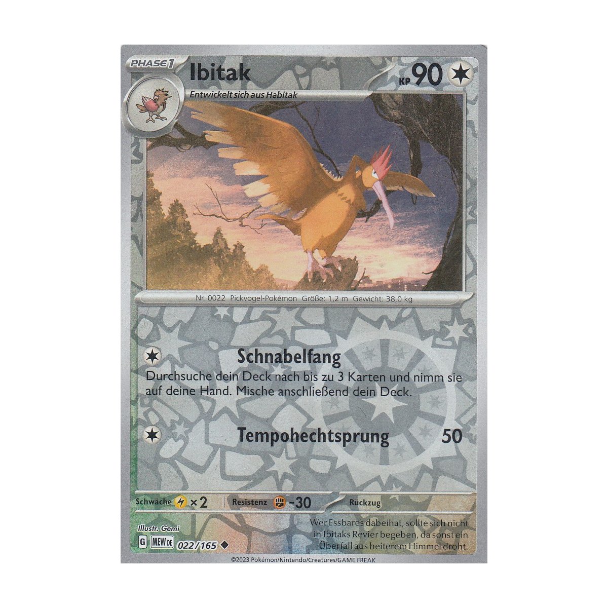 Ibitak 022/165 REVERSE HOLO MEW 151 Pokemon Karte günstig kaufen