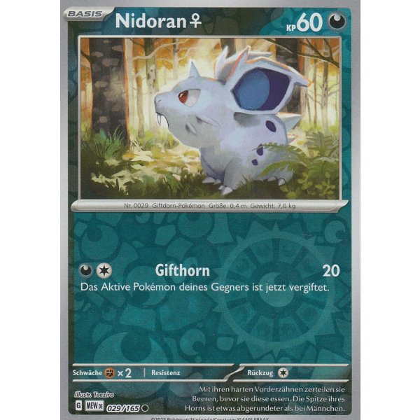 Nidoran W 029/165 REVERSE HOLO