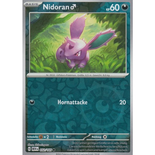 Nidoran M  032/165 REVERSE HOLO