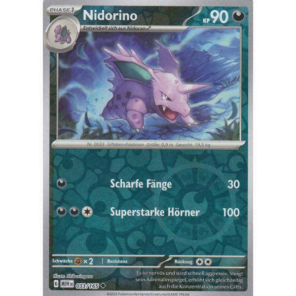 Nidorino 033/165 REVERSE HOLO
