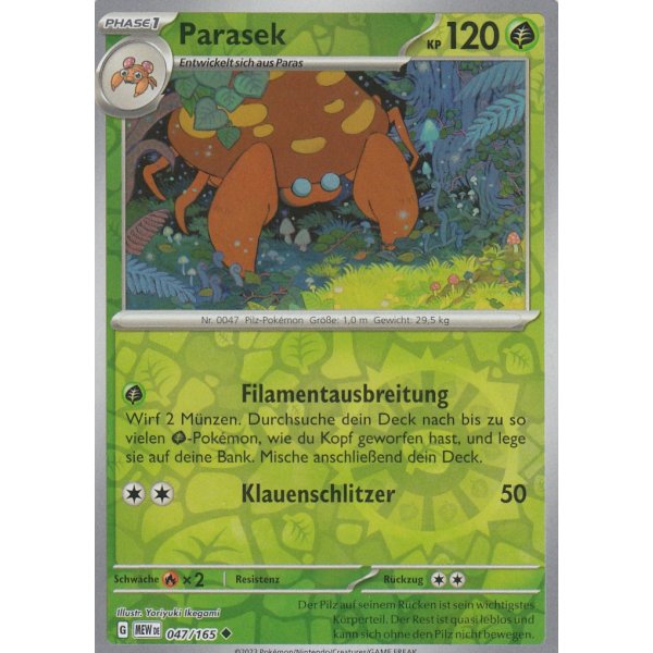 Parasek 047/165 REVERSE HOLO