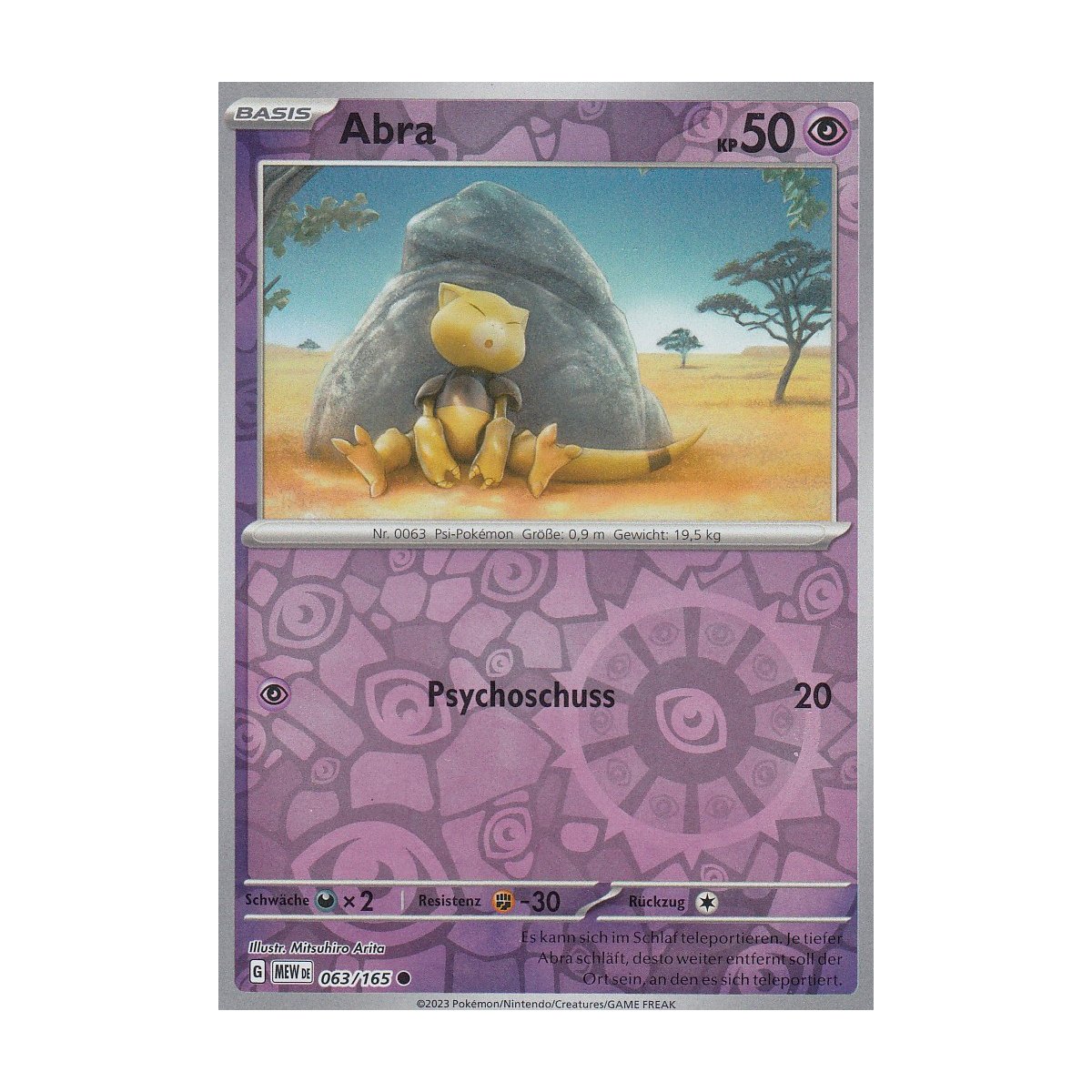 Abra 063/165 REVERSE HOLO MEW 151 Pokemon Karte günstig kaufen