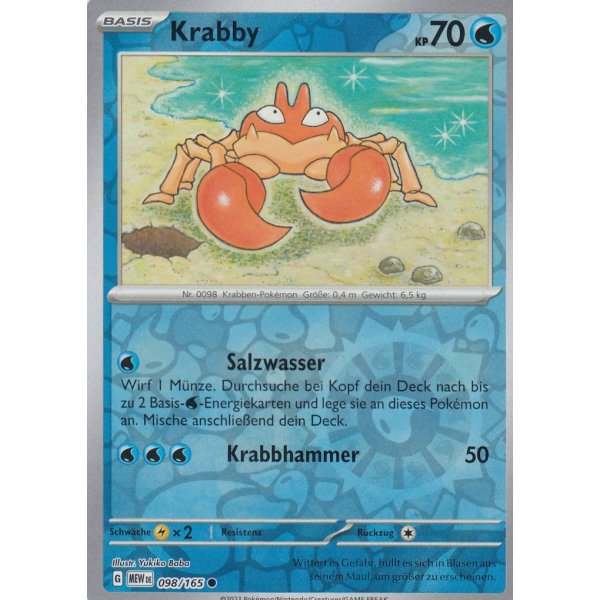 Krabby 098/165 REVERSE HOLO