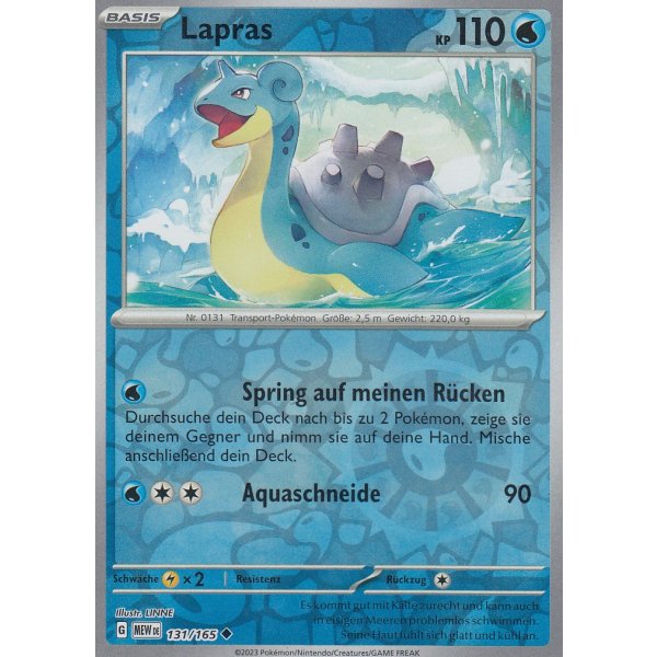 Lapras 131/165 REVERSE HOLO