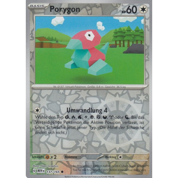 Porygon 137/165 REVERSE HOLO